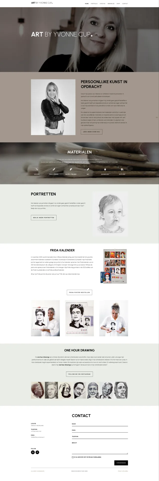 Portfolio Buro Merk, website Art by Yvonne Cup