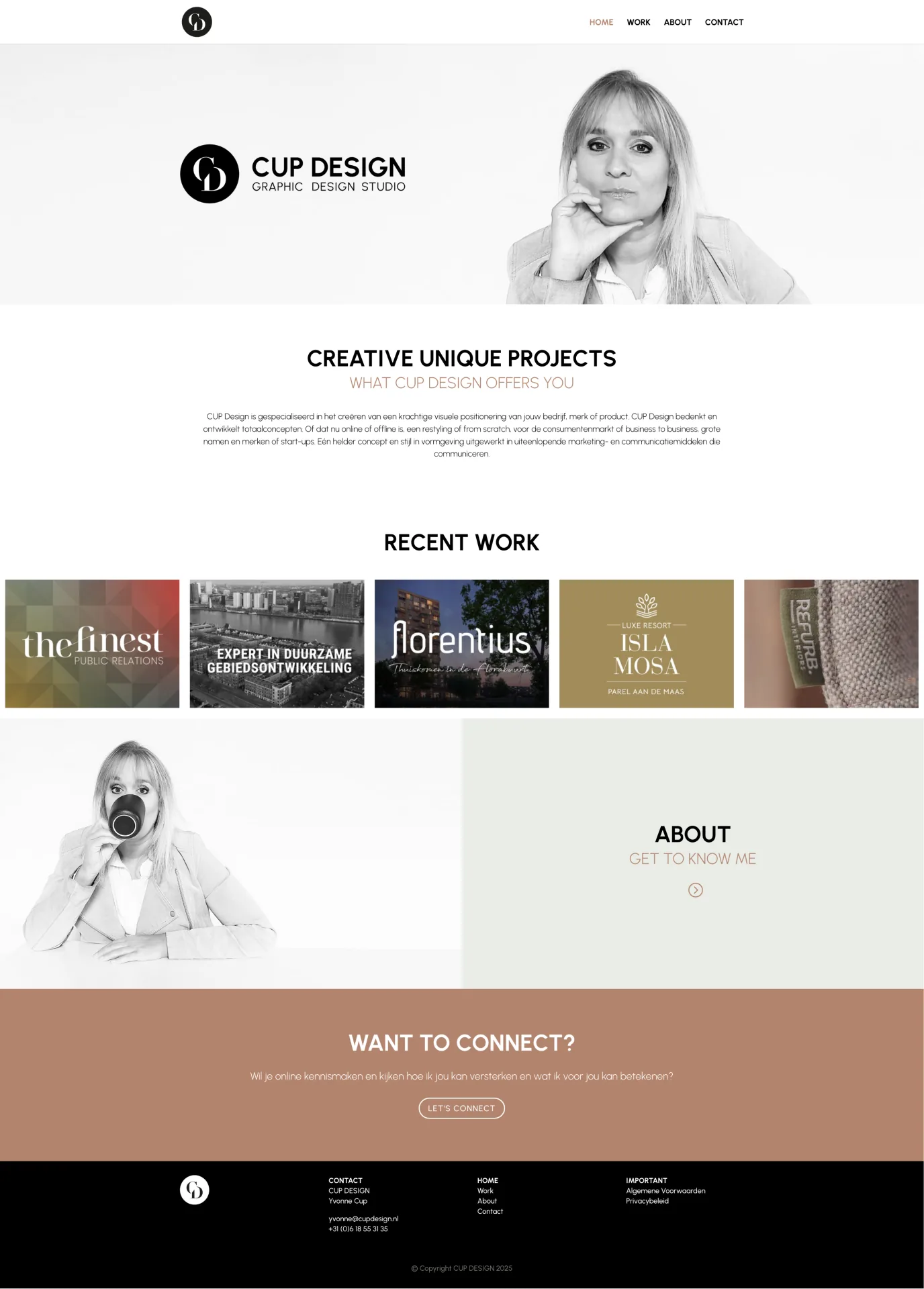 Portfolio Buro Merk, website Cup Design