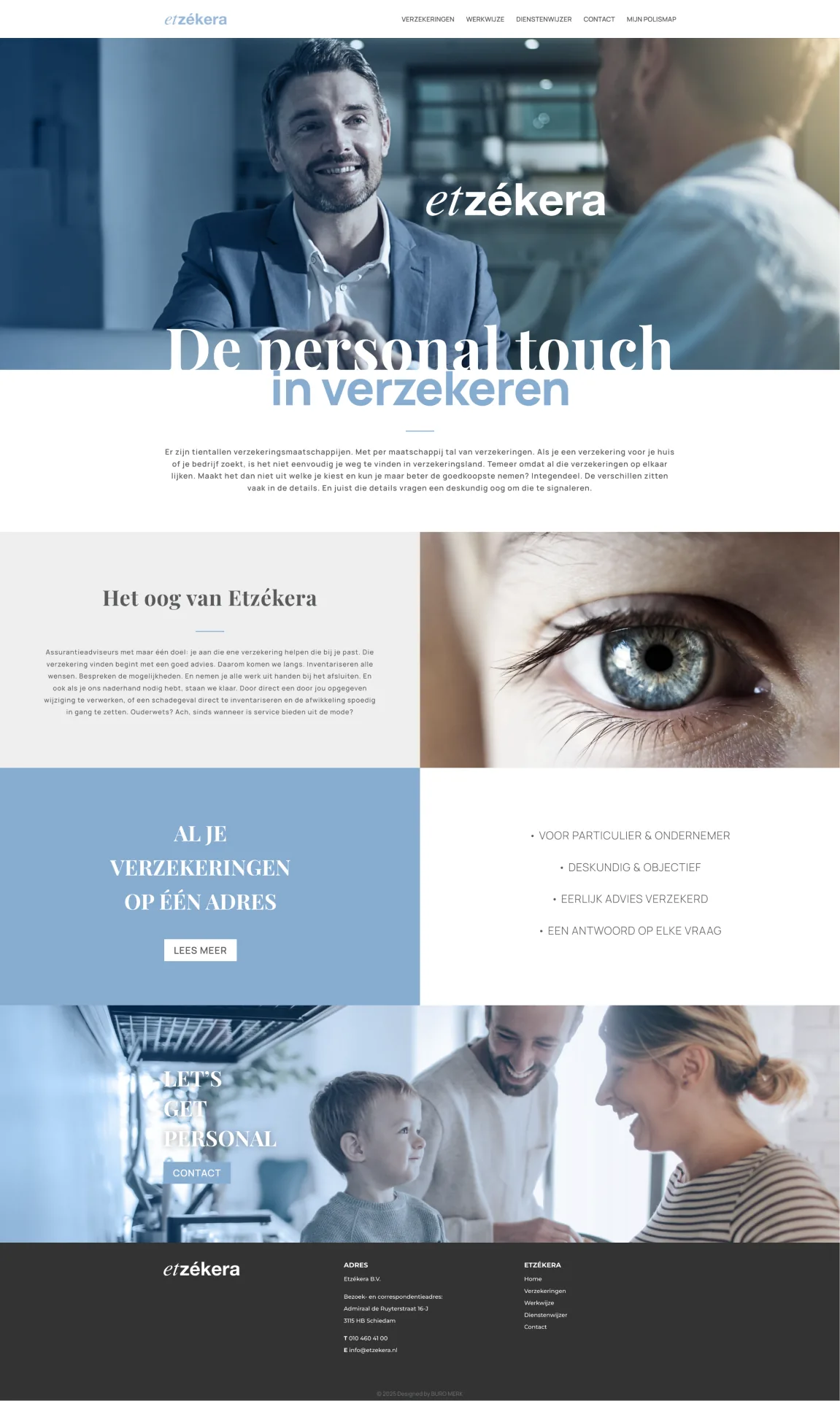 Portfolio Buro Merk, website Etzekera verzekeringen