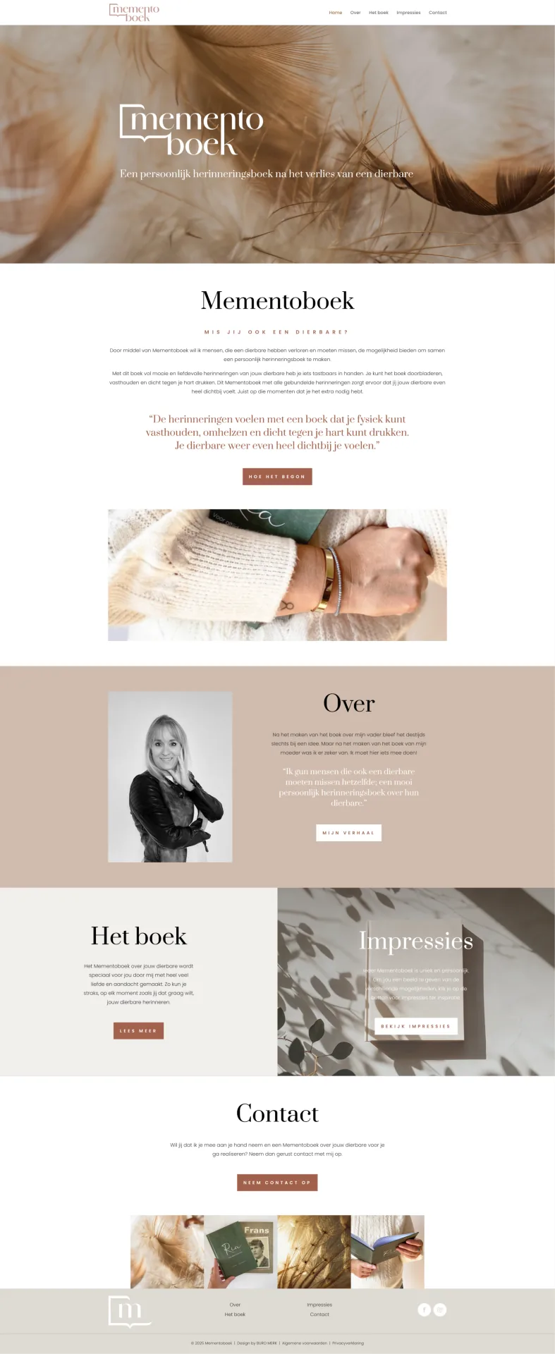 Portfolio Buro Merk, website Mementoboek
