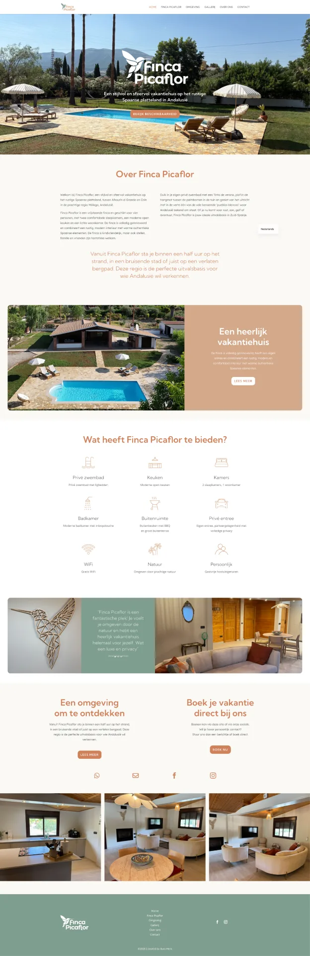 Portfolio Buro Merk, website Finca Picaflor